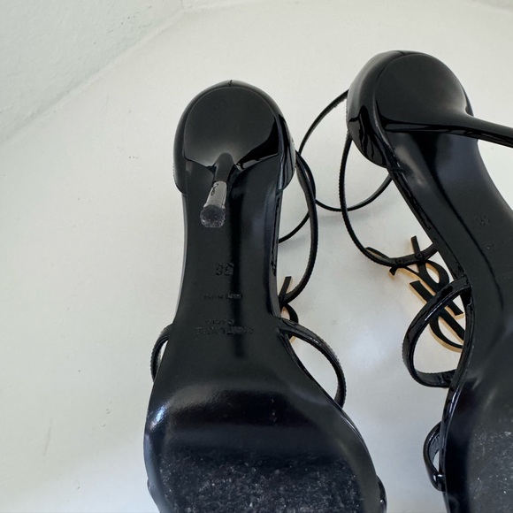 Saint Laurent Cassandra YSL Black Patent Sandals - Size 8 - Picture 9 of 13